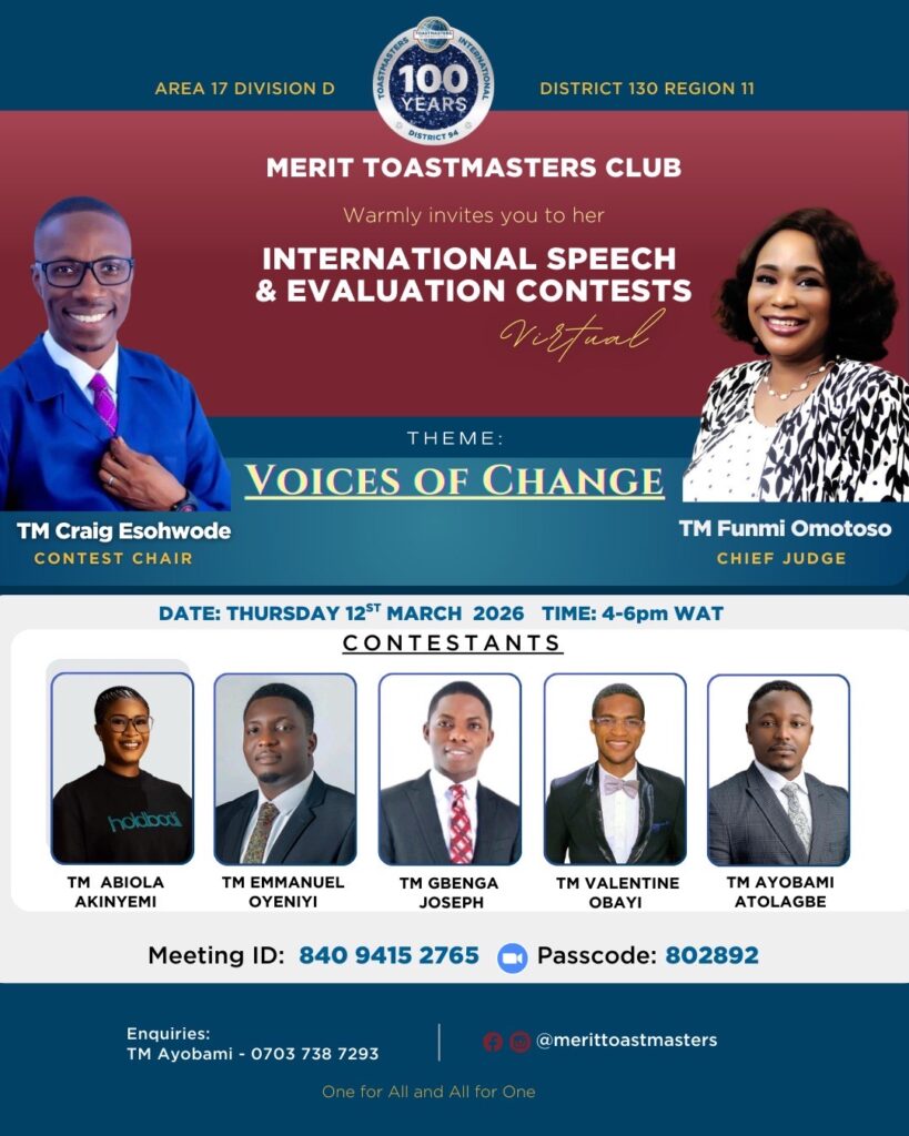 International Speech & Evaluation Contests – Voices of Change